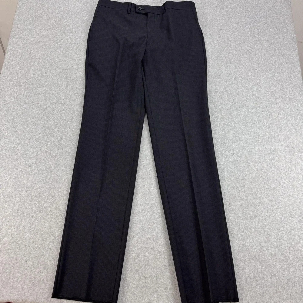 Tallia Suit Mens 40 Regular Gray Check Wool Slim Fit Pants 34x36 New $700